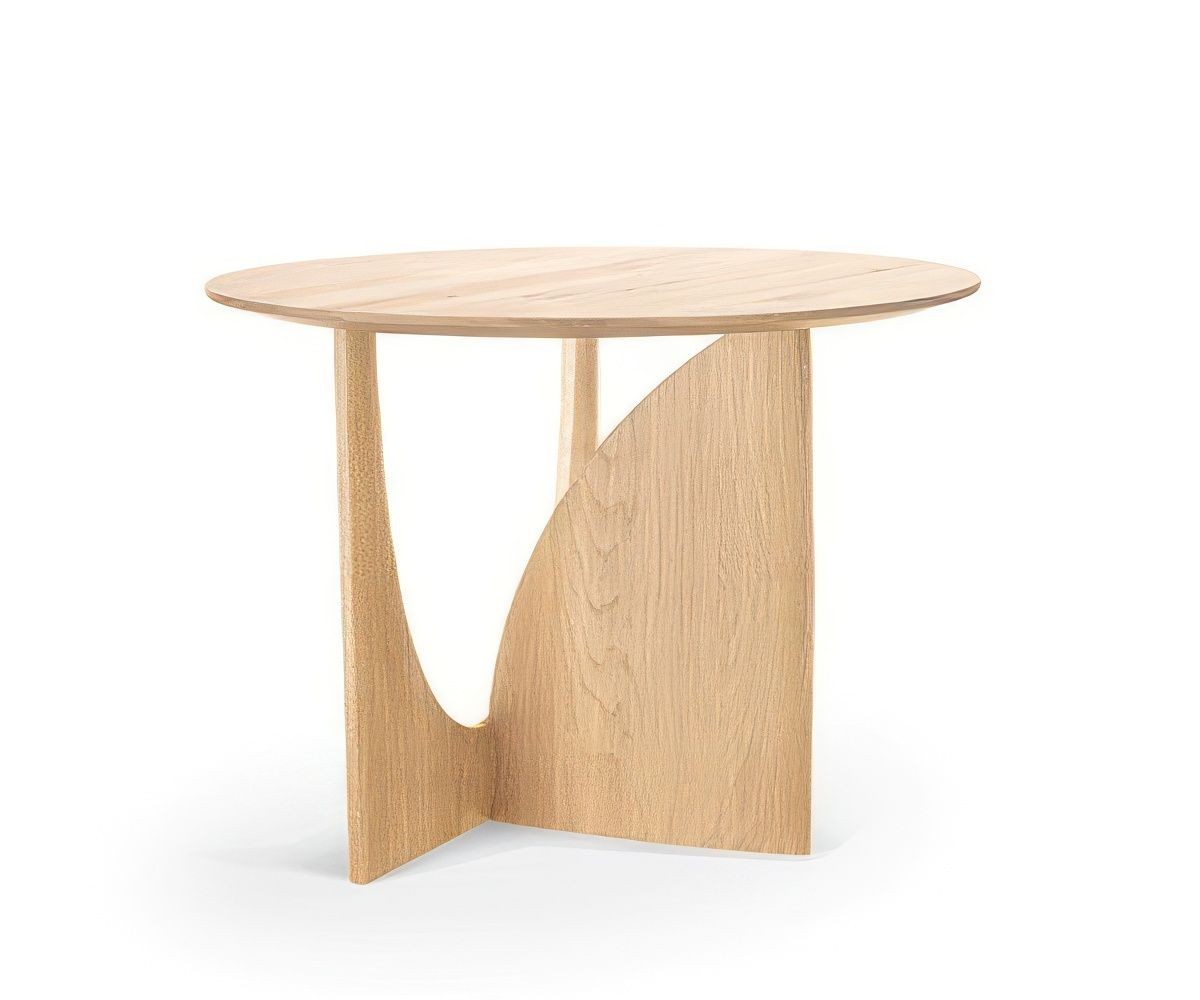 Ethnicraft Oak Geometric Side Table--3