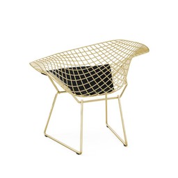 Knoll Bertoia Diamond Chair - Gold - Ultrasuede, Black Onyx--42