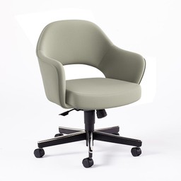 Knoll Saarinen Executive Arm Chair with Swivel Base - Ultrasuede, Sandstone--10