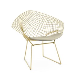 Knoll Bertoia Diamond Chair - Gold - Ultrasuede, Sandstone--46