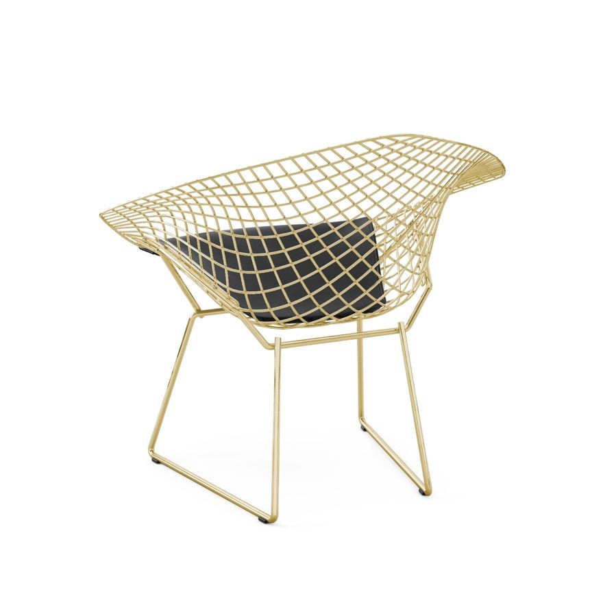 Knoll Bertoia Diamond Chair - Gold - Vinyl, Black--51