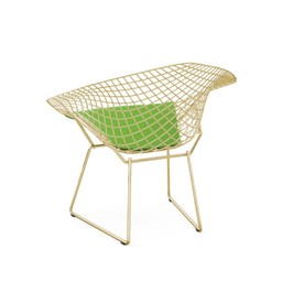Knoll Bertoia Diamond Chair - Gold - Vinyl, Lime--57