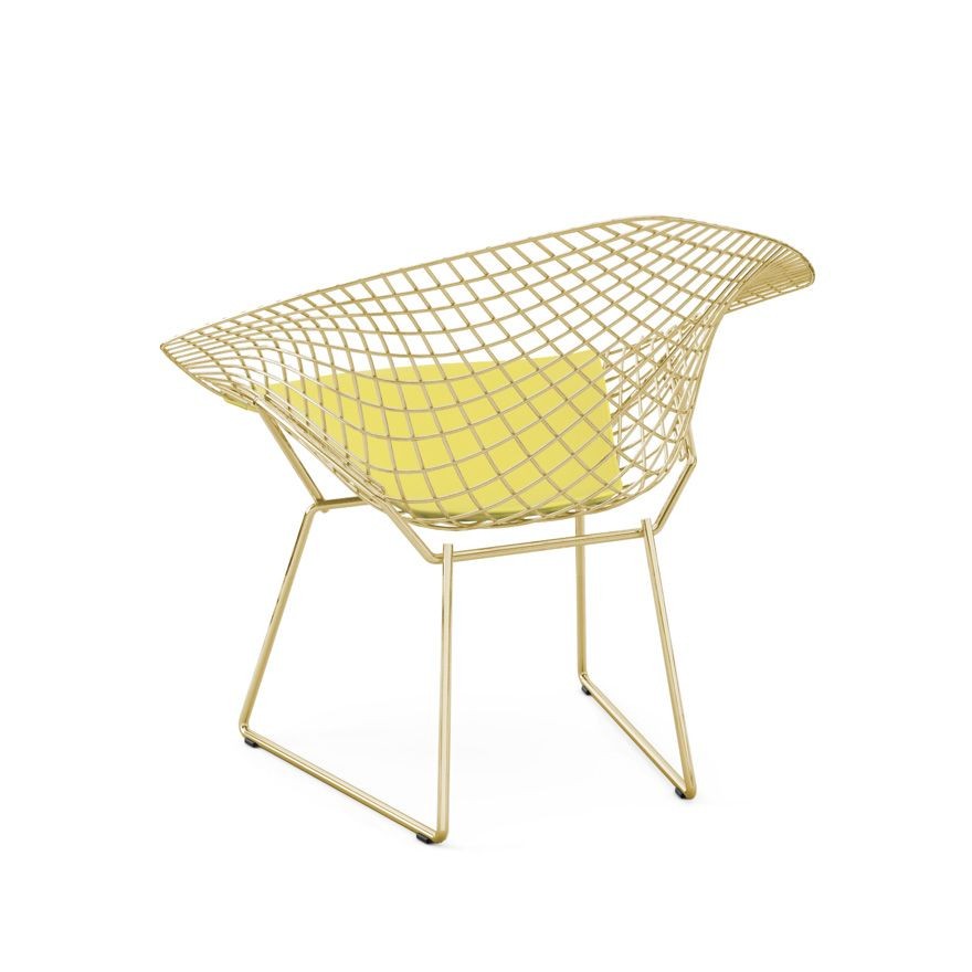 Knoll Bertoia Diamond Chair - Gold - Vinyl, Sunflower--60