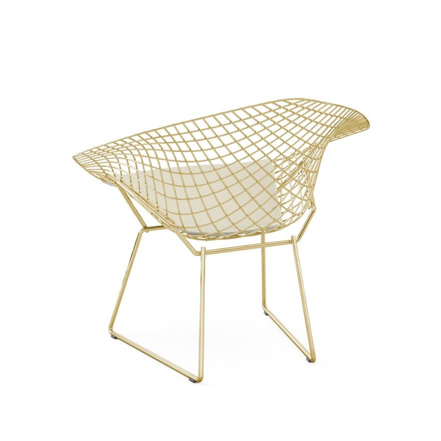 Knoll Bertoia Diamond Chair - Gold - Vinyl, White--62