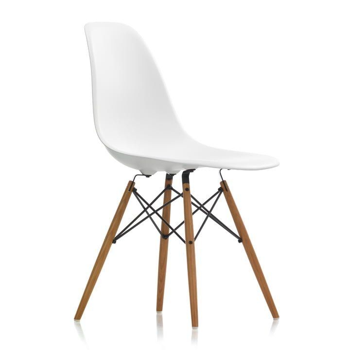 Vitra DSW Eames Plastic Side Chair, Holzbeine Ahorn hell-gelblich--1