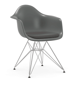 Vitra DAR Eames Plastic Armchair - 56 granitgrau - Sitzpolster "Hopsak" 05 dunkelgrau - Untergestell 01 glanzchrom--43