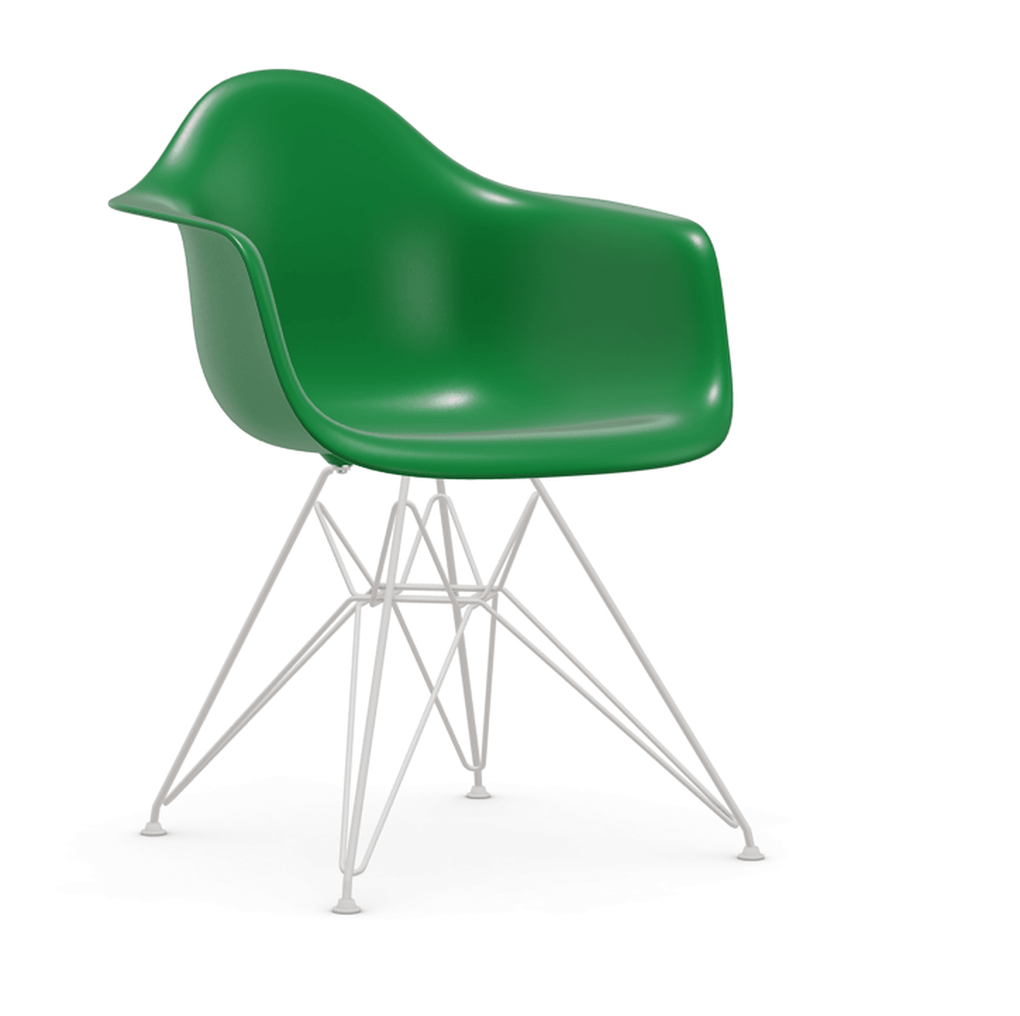 Vitra DAR Eames Plastic Armchair - 42 grün - Untergestell 04 weiss pulverbeschichtet (glatt)--108