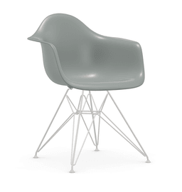 Vitra DAR Eames Plastic Armchair - 24 hellgrau - Untergestell 04 weiss pulverbeschichtet (glatt)--99