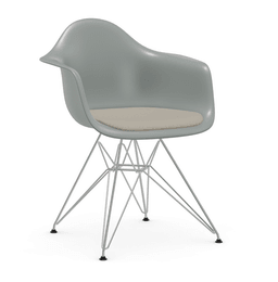 Vitra DAR Eames Plastic Armchair - 24 hellgrau - Sitzpolster "Hopsak" 79 warmgrey/elfenbein - Untergestell 01 glanzchrom--38