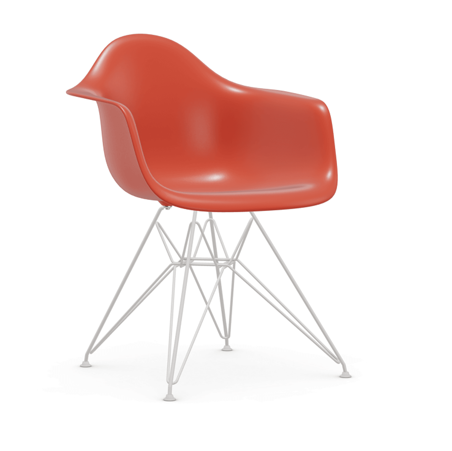 Vitra DAR Eames Plastic Armchair - 03 poppy red - Untergestell 04 weiss pulverbeschichtet (glatt)--86