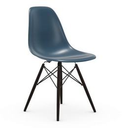 Vitra DSW Eames Plastic Side Chair - Untergestell Ahorn schwarz - meerblau--10