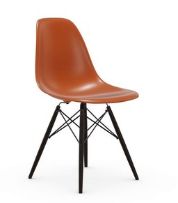 Vitra DSW Eames Plastic Side Chair - Untergestell Ahorn schwarz - rostorange--12