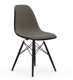 Vitra DSW Eames Plastic Side Chair - Untergestell Ahorn schwarz - schwarz - Vollpolsterung Hopsak warmgrey/moorbraun--19
