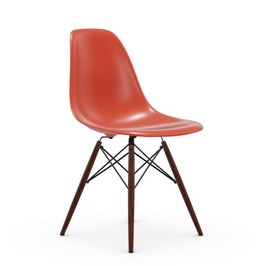 Vitra DSW Eames Plastic Side Chair - Untergestell Ahorn dunkel - poppy red--12