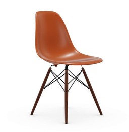 Vitra DSW Eames Plastic Side Chair - Untergestell Ahorn dunkel - rostorange--13