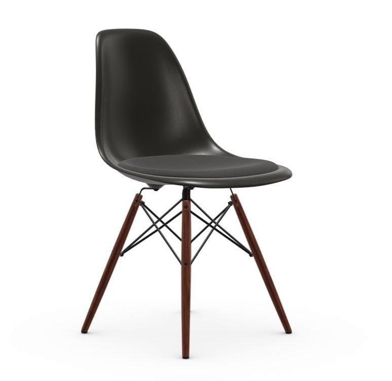 Vitra DSW Eames Plastic Side Chair - Untergestell Ahorn dunkel - weiss - Sitzpolster Hopsak dunkelgrau/nero--19