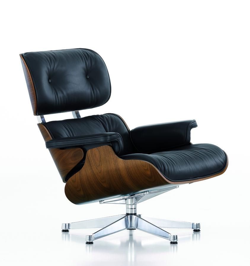 Vitra  Lounge Chair -  Nussbaum schwarz pigmentiert - Gestell Aluminium poliert--2