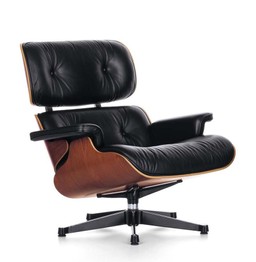 Vitra  Lounge Chair - Amerikanischer Kirschbaum - Gestell Aluminium poliert /Seiten schwarz--0