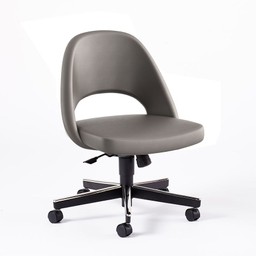 Knoll Saarinen Executive Armless Chair with Swivel Base - Volo leather, Flint--13