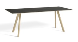 Hay CPH 30 Extendable Table - L200 X W90 X H74 CM - water based lacquered solid oak black linoleum--3