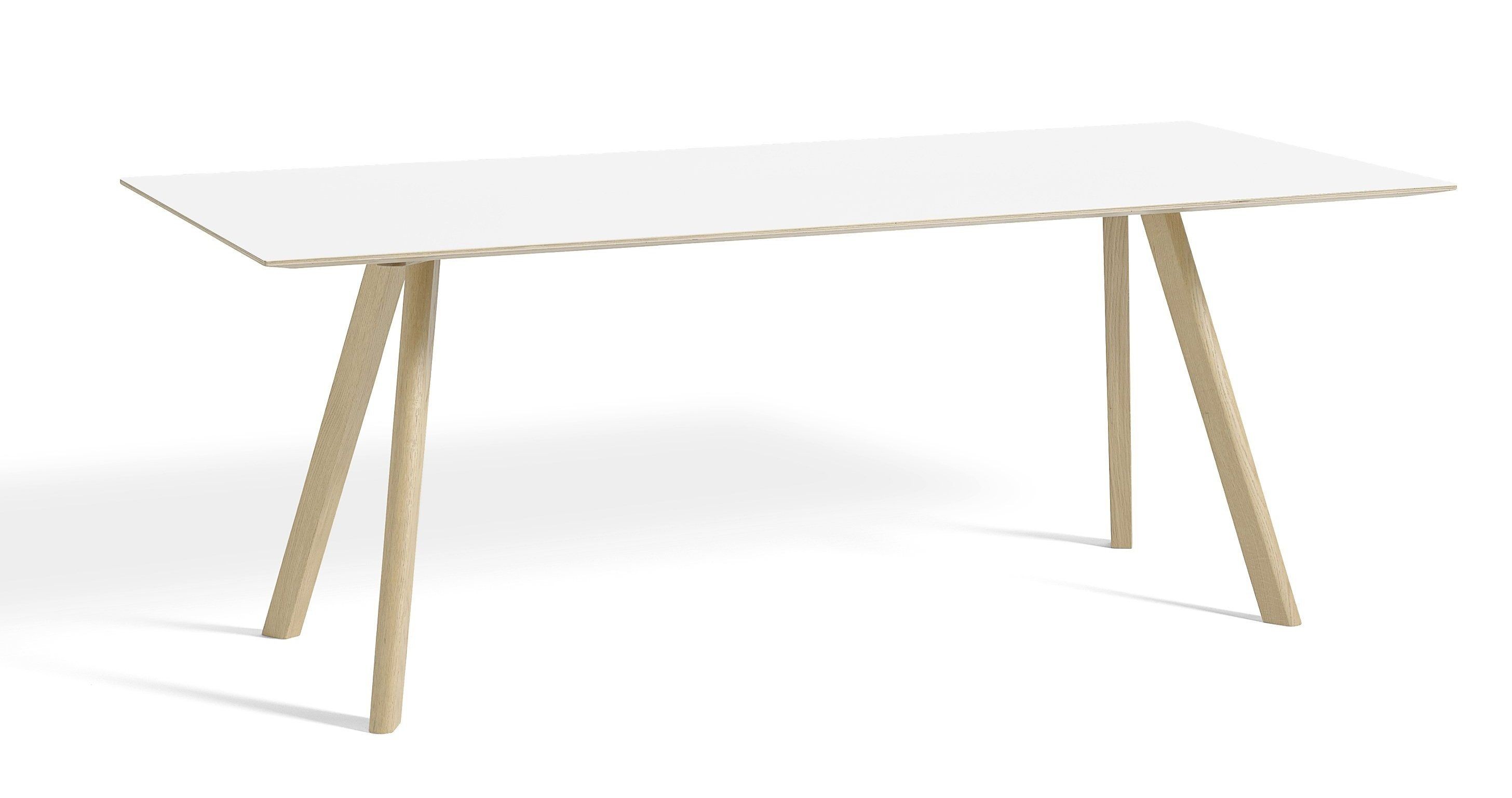 Hay CPH 30 Extendable Table - L200 X W90 X H74 CM - water based lacquered solid oak white laminate--8