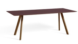 Hay CPH 30 Extendable Table - L200 X W90 X H74 CM - water based lacquered walnut burgundy linoleum--11