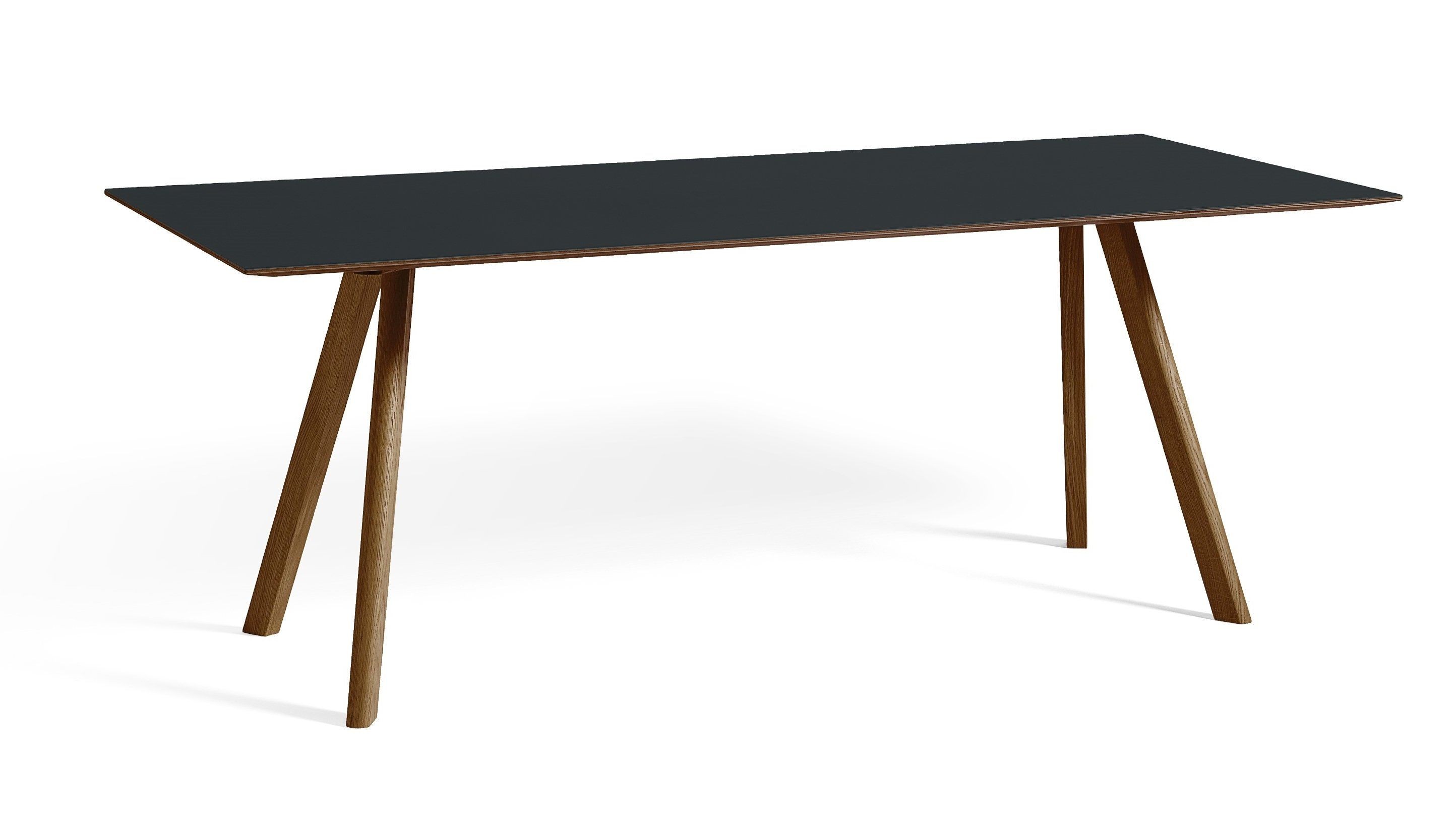 Hay CPH 30 Extendable Table - L200 X W90 X H74 CM - water based lacquered walnut dark grey linoleum--12
