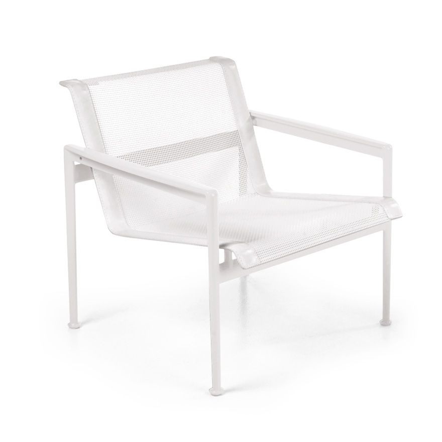 Knoll 1966 Lounge Chair - White with White Mesh & Strap--1