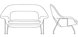 Knoll Womb Chair and Ottoman--27