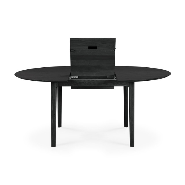 Ethnicraft Oak Bok ausziehbarer Tisch rund ⌀129-179 cm schwarz