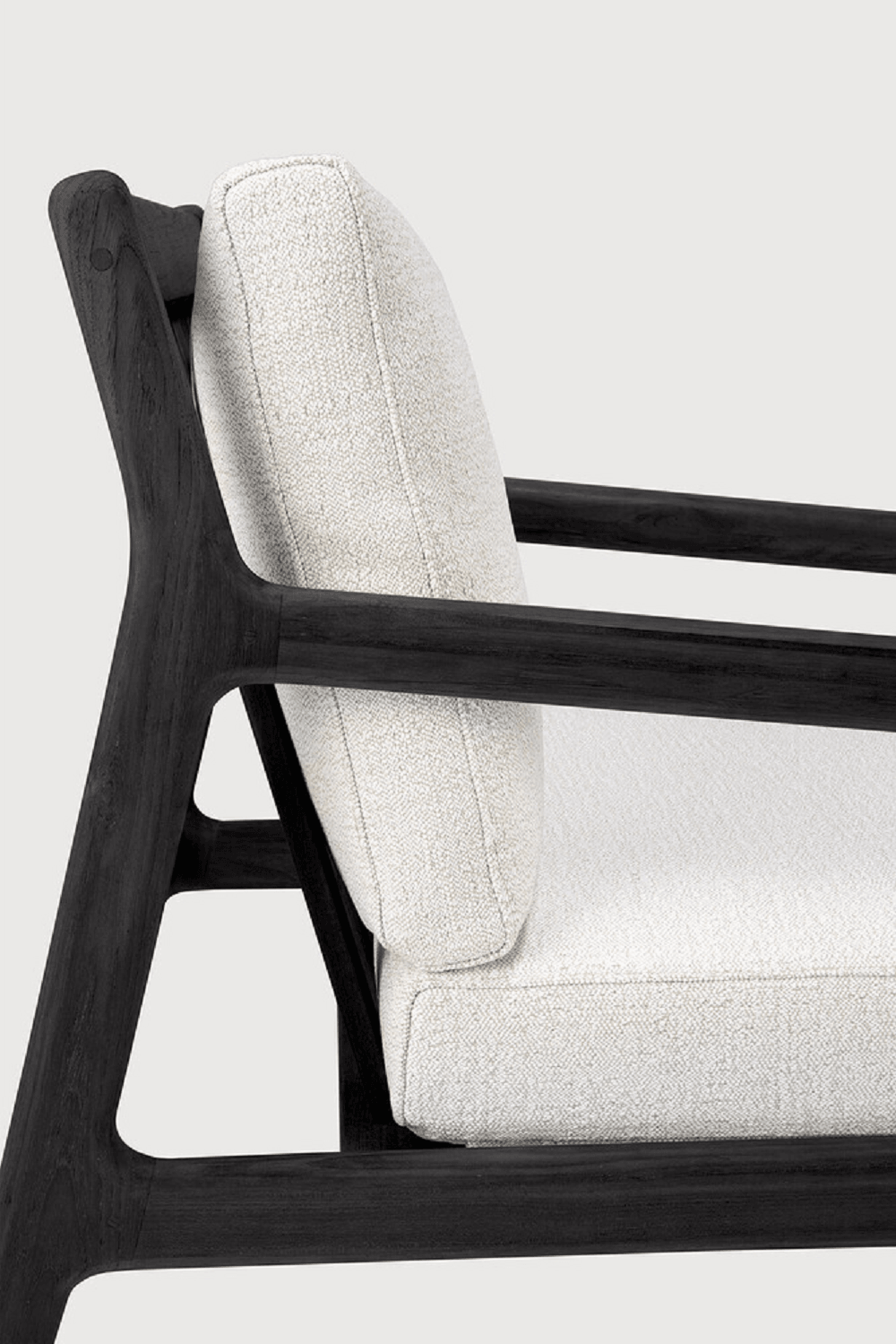 Ethnicraft Teak Jack Outdoor Lounge Chair - Black - Off White - 76 cm--41