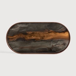 Ethnicraft Organic Oblong Glass Tray - Bronze--3