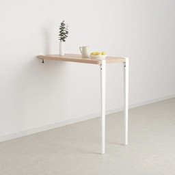 Tiptoe Wall-Mounted Bar Table - Eco-Certified Wood 120 cm - Cloudy White --0