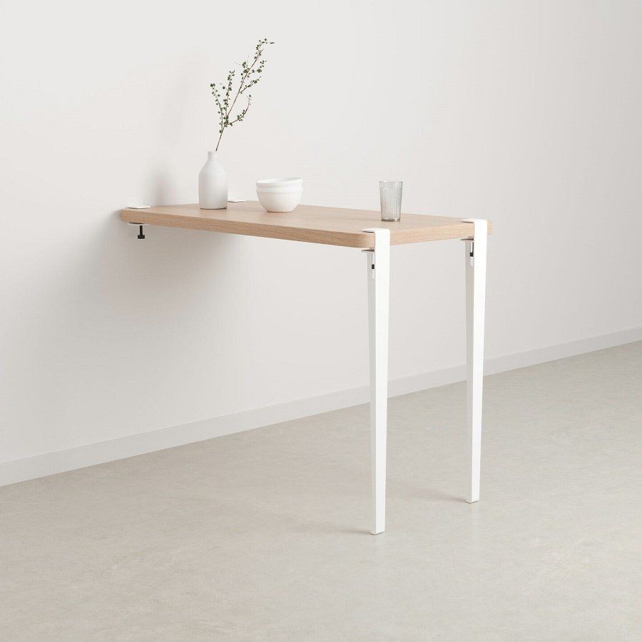 Tiptoe Wall-Mounted Dining Table - Eco - Certified Wood 120 cm - Cloudy White--0