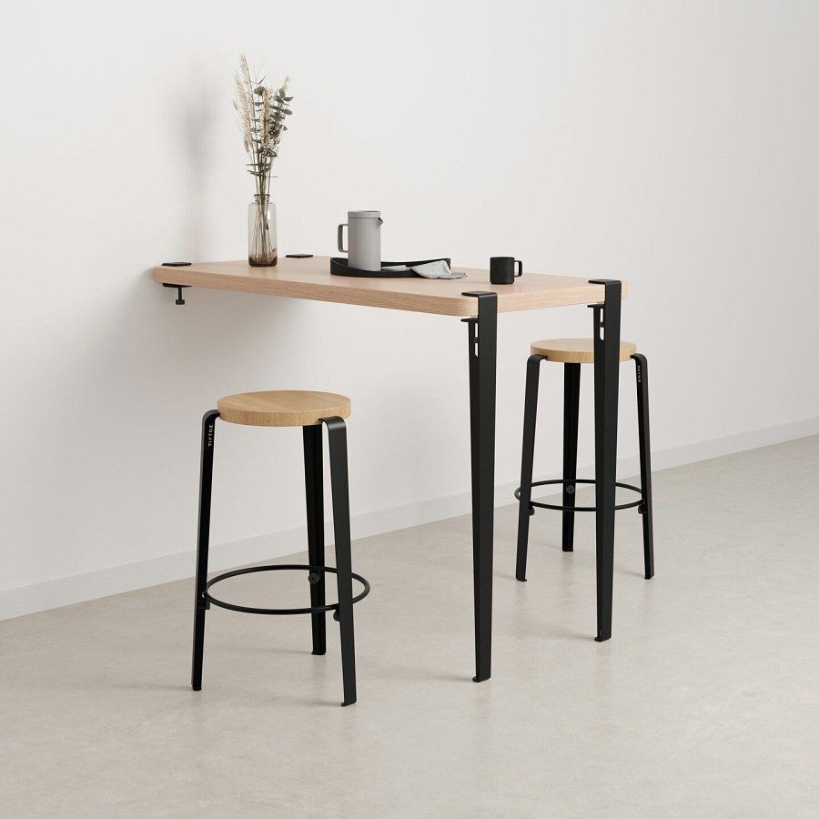 Tiptoe Wall-Mounted Dining Table - Eco - Certified Wood 120 cm - Graphite Black--7