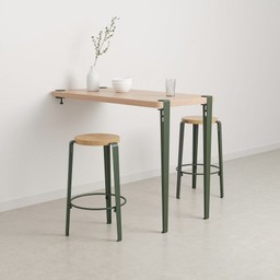 Tiptoe Wall-Mounted Dining Table - Eco - Certified Wood 120 cm - Rosemary Green--10