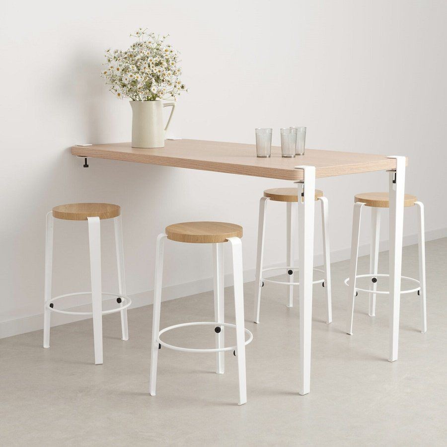 Tiptoe Wall-Mounted Dining Table - Eco - Certified Wood 150 cm - Cloudy White--13