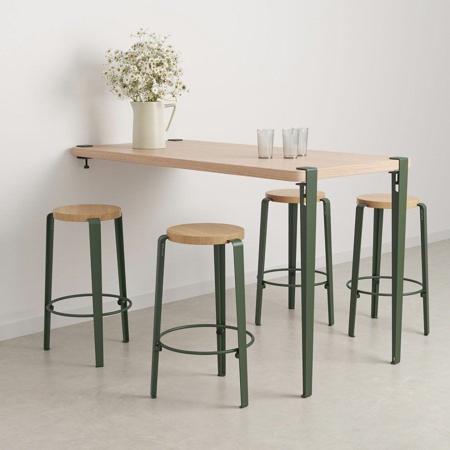 Tiptoe Wall-Mounted Dining Table - Eco - Certified Wood 150 cm - Rosemary Green--19