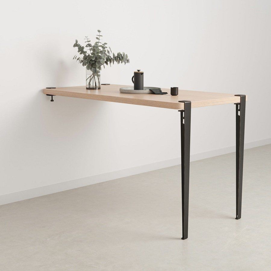 Tiptoe Wall-Mounted Dining Table - Eco - Certified Wood 150 cm - Dark Steel--21