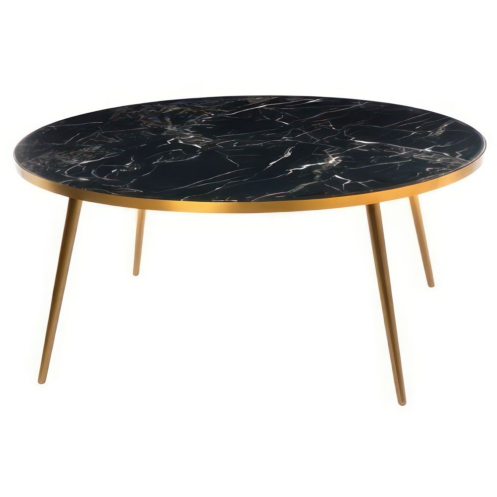 Pols Potten Coffee Table Marble Look Gold Feet - Black--1