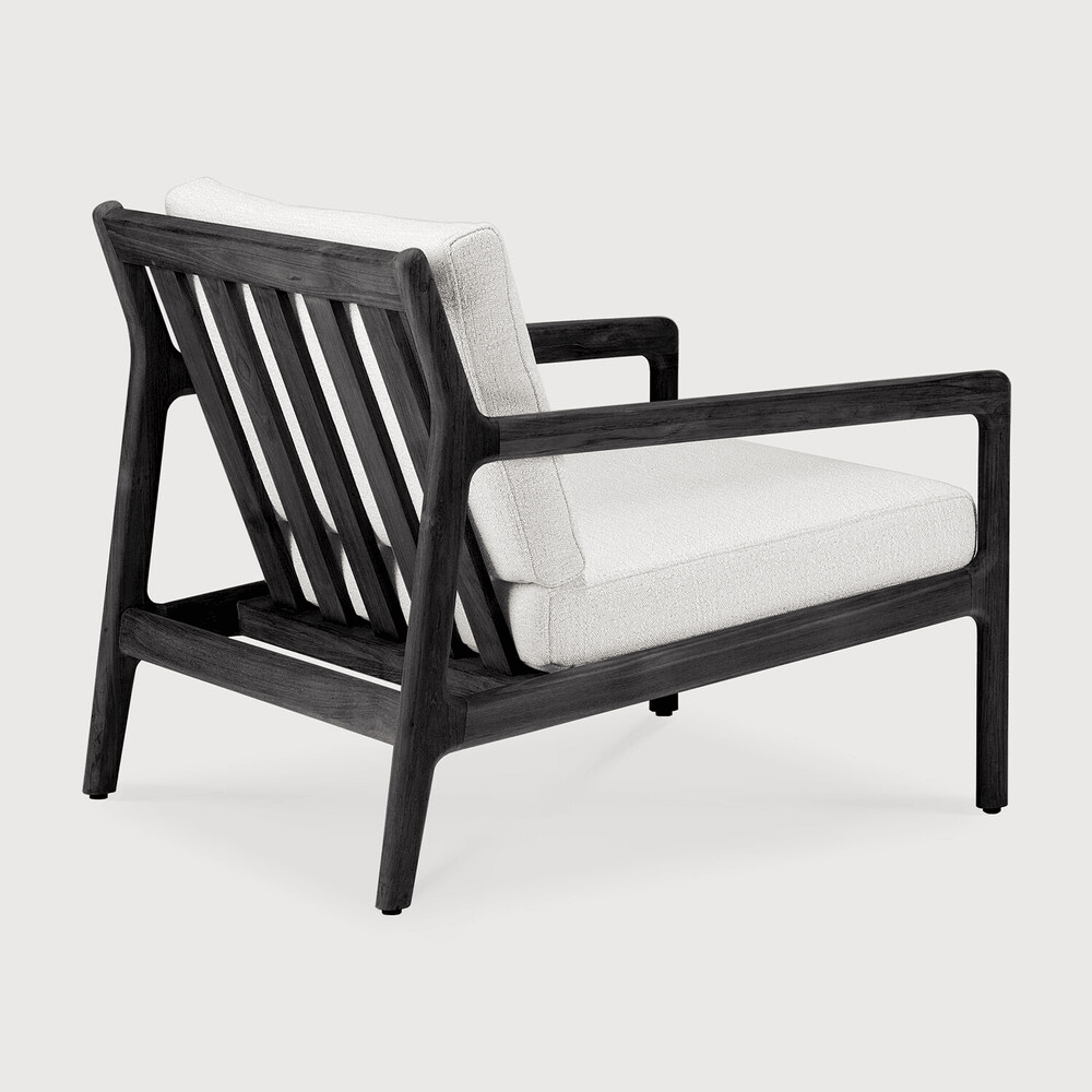 Ethnicraft Teak Jack Outdoor Lounge Chair - Black - Off White - 76 cm--12