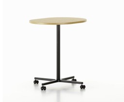 Vitra Soft Work Table 71 - Furnier Eiche hell/Rund, Ø 630 mm/mit Rollen--3