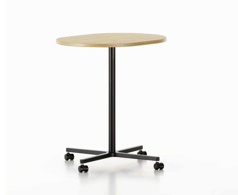 Vitra Soft Work Table 71 - Furnier Eiche hell/Rund, Ø 630 mm/mit Rollen--3