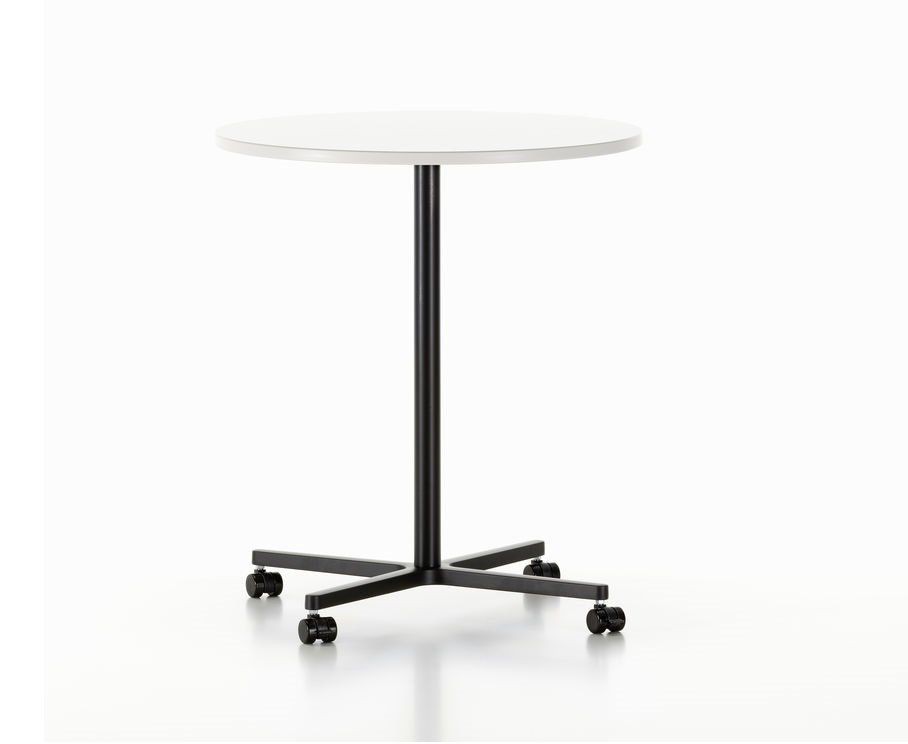 Vitra Soft Work Table 71 - Melamin soft light/Rund, Ø 630 mm/mit Rollen--1