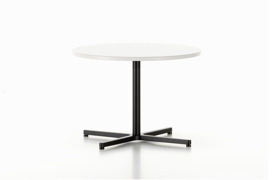 Vitra Soft Work Table 45 - Melamin soft light/Rund, Ø 630 mm/mit Gleitern--0