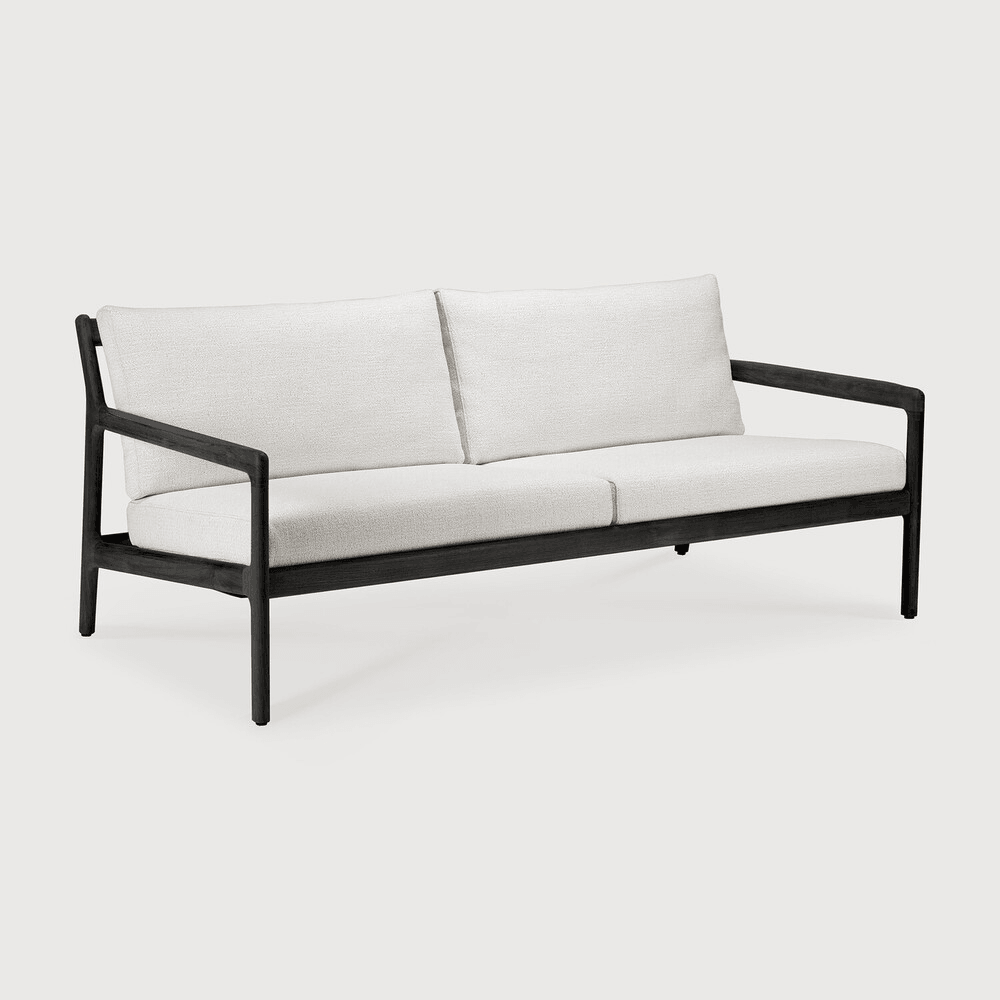 Ethnicraft Teak Jack Outdoor Lounge Chair - Black - Off White - 180 cm--26