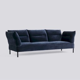 Hay Pandarine 3 Seater Reclining Armrest - Lola Navy / Black Stained Solid Oak--2