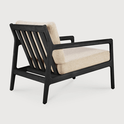 Ethnicraft Teak Jack Outdoor Lounge Chair - Black - Natural - 76 cm--14