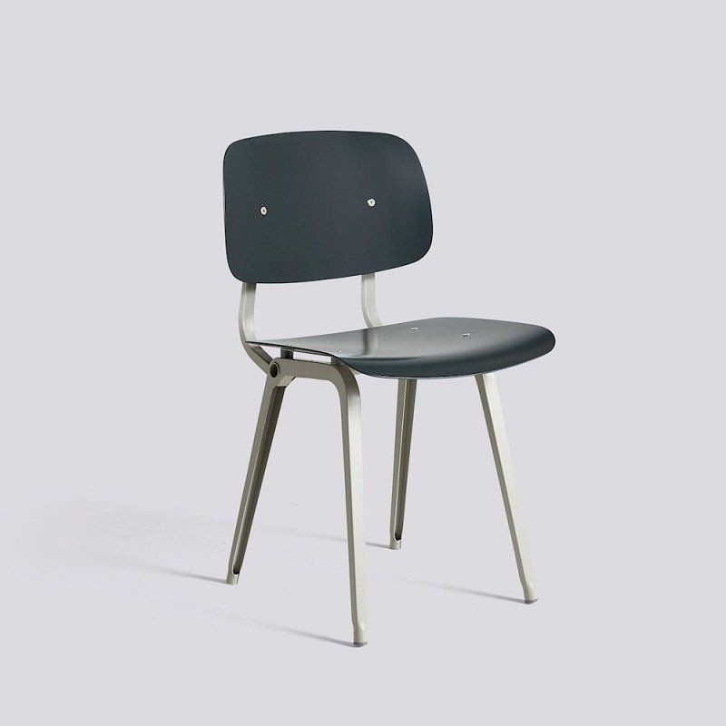 Hay Revolt Chair - Beige Powder Coated Steel - Granite Grey--2