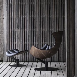 Bruunmunch The Lobster Chair - Walnut Shell - Black lacquered base--3